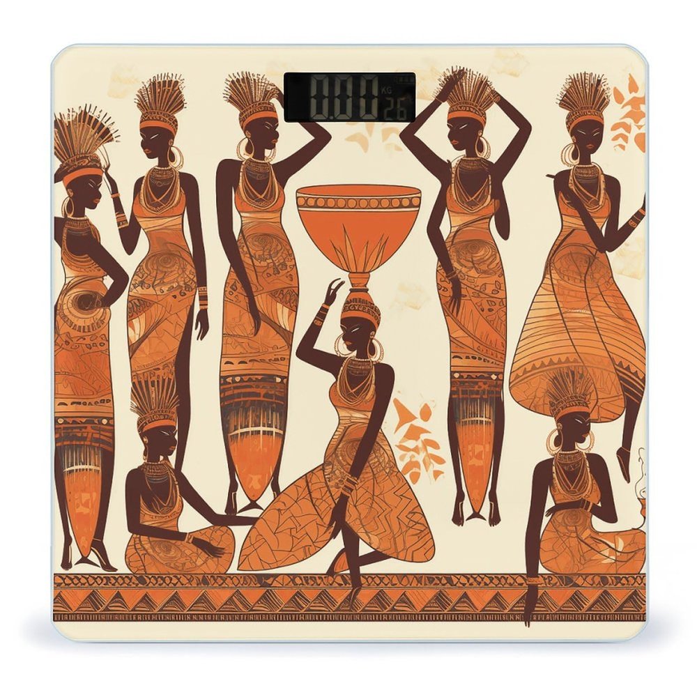 African Tribal Woman Scale for Body Weight Digital Bathroom Scale Precision Smart Weighing Scales with Clear LED Display Accurate High Precision Scales Weighing Machine