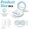 4 Pieces Flip Top Contact Lens Case Applicator Remover Tool Kit, Eye Contact Case with Mirror & Solution Bottle, Cosmetic Lens Holder Storage Container for Travel Home Office (Blue) view 2