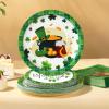 Cheery Land St Patricks Day Plates and Napkins Sets - Green St Patricks Day Disposable Plates for Party Supplies - Serves 25 - For Saint Day Party Decorations view 2