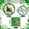 Cheery Land St Patricks Day Plates and Napkins Sets - Green St Patricks Day Disposable Plates for Party Supplies - Serves 25 - For Saint Day Party Decorations view 3