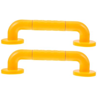 COOLHIYA 2pcs Non-Slip Bathroom Grab Bars with Luminous Circles Safety Shower Handles for Seniors Slip-Resistant Bath Rail Easy Install Enhanced Visibility for Fall Prevention