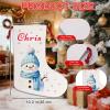 Custom Christmas Santa Sack with Name, Personalized Xmas Canvas Drawstring Bags for Kids, Stocking Stuffers Christmas Gift Doll Bags for Holiday Presents Eve Box Large Sack Bags (Style 21) view 4