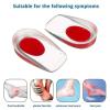 1 Pair Soft Silicone Gel Insoles for Foot Cushion Foot Half Heel Insole Shoes Pads Height Increase(Red,L(11 * 5.5 * 1.7cm)) view 2