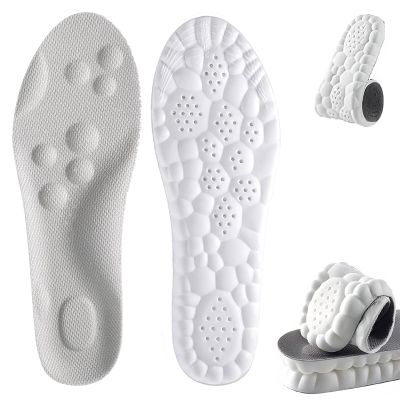 Steppers Insoles for Men and Women, Cloud Insoles with Arch Support, 4D Memory Foam Insole, Breathable and Comfortable Shoe Inserts, Trim to Fit All Shoe Types (1Pair-Grey, Men 8-9/Women 10-11)