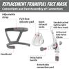 Full Face CPAP Mask, Silicone Soft Perfect Sealing Nose CPAP Masks Reuse Replacement Set for F20, Nasal CPAP Mask with Headgear, Elbow/Swivel and Cushion (L) view 2