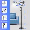 Baoomalongly 10X Large Floor Magnifying Glass with Light and Stand, 3-in-1 Adjustable Height Lighted Magnifier, 72 LED Floor Lamp 5 Color Stepless Dimmable Arm Swing Floor Magnifying Lamp for Reading view 3