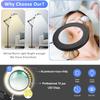 Baoomalongly 10X Large Floor Magnifying Glass with Light and Stand, 3-in-1 Adjustable Height Lighted Magnifier, 72 LED Floor Lamp 5 Color Stepless Dimmable Arm Swing Floor Magnifying Lamp for Reading view 4