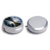 Fishing Scenic Round Pill Box 3 Compartment Small Pill Box Round Portable Pill Case to Hold Vitamins Medication Fish Oil and Supplements Travel Purse Pocket Gift view 3