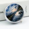 Fishing Scenic Round Pill Box 3 Compartment Small Pill Box Round Portable Pill Case to Hold Vitamins Medication Fish Oil and Supplements Travel Purse Pocket Gift view 4