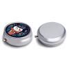 Portable Pill Box 3 Compartments, Small Round Metal Medicine Organizer for Pocket, Snowman Christmas Symbol Pill Case for Vitamins, Fish Oil, Supplement & Travel view 3