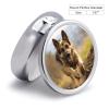 Running German Shepherd Dog Round Pill Box 3 Compartment Small Pill Box Round Portable Pill Case to Hold Vitamins Medication Fish Oil and Supplements Travel Purse Pocket Gift view 2