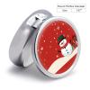 Portable Pill Box 3 Compartments, Small Round Metal Medicine Organizer for Pocket, Snowman Party Card Pill Case for Vitamins, Fish Oil, Supplement & Travel view 2