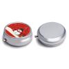 Portable Pill Box 3 Compartments, Small Round Metal Medicine Organizer for Pocket, Snowman Party Card Pill Case for Vitamins, Fish Oil, Supplement & Travel view 3