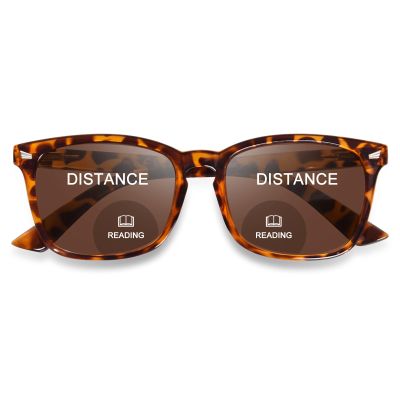 OPTOFENDY Bifocal Sunglasses for Women Men, Square Outdoor Reading Sunglasses with Spring Hinge, UV400 Protection Sun Readers, Tortoise 2.5