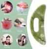 HAPINARY Green Jade Gua Sha Tool Facial Sculpting Massager with Polished Surface for Face Neck and Eye Massage Manual Muscle Tension Relief and Strain Reduction Spa Massage Board view 2