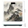 Chinese Landscape Painting Scale for Body Weight Anti-Slip Sturdy Tempered Glass Weighing Machine Highly Digital Accurate Bright LCD Bathroom Scale for Household Gift view 2