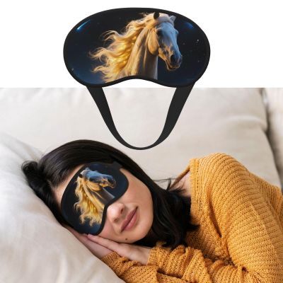 Cool Running Horse Sleep Mask for Side Sleeper Women Men, Silk Eye Masks for Sleeping Night Blindfold Eyeshade Soft Breathable Sleeping Mask Eye Cover for Travel Essentials Gift