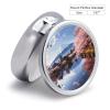Mount Fuji Cherry Blossom Trees Round Pill Box 3 Compartment Small Pill Box Round Portable Pill Case to Hold Vitamins Medication Fish Oil and Supplements Travel Purse Pocket Gift view 2