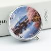 Mount Fuji Cherry Blossom Trees Round Pill Box 3 Compartment Small Pill Box Round Portable Pill Case to Hold Vitamins Medication Fish Oil and Supplements Travel Purse Pocket Gift view 4