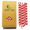100 Pack Red Drinking Straws, 7.75" Biodegradable Red White Paper Straws for Craft, Hot & Cold Drinks and Party Supplies view 1