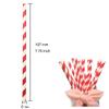 100 Pack Red Drinking Straws, 7.75" Biodegradable Red White Paper Straws for Craft, Hot & Cold Drinks and Party Supplies view 2