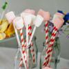 100 Pack Red Drinking Straws, 7.75" Biodegradable Red White Paper Straws for Craft, Hot & Cold Drinks and Party Supplies view 3