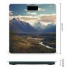 Cook National Park Mountain Landscape Scale for Body Weight Anti-Slip Sturdy Tempered Glass Weighing Machine Highly Digital Accurate Bright LCD Bathroom Scale for Household Gift view 2