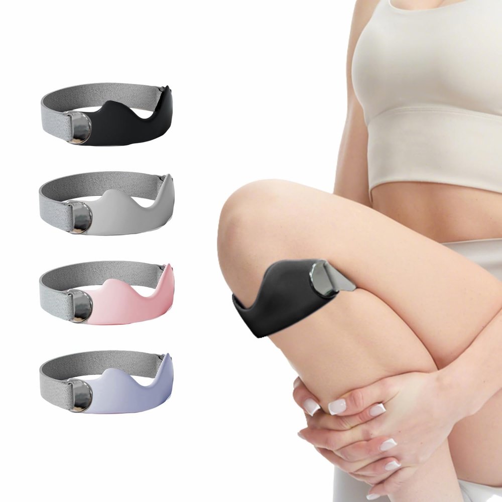 2Pack SiliCone Patellar Tendon Support Strap - Flex Wrap Knee for Men and Women, Non-Slip Patella Band for Running, Jumping & Pain Relief(Black)