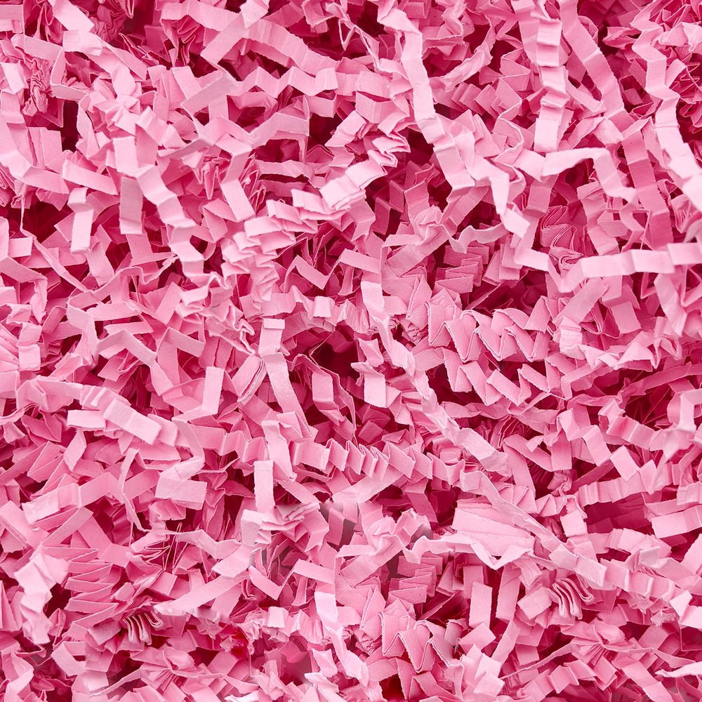 Crinkle Cut Paper Shred Filler,1 LB Pink Shredded Paper for Gift Boxes Bags Basket Filler Decoration,Grass Cushion Paper Streamer Stuffing for Christmas,Valentines' Day,Mother's Day Gift Wrapping