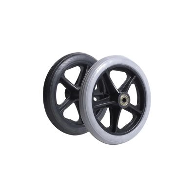 1/2pcs 6/7/8 Inch Wheel Replacement for Wheelchairs Rollator Walkers Chair Rubber Wheels Castor Solid(2PCS 7inch Black)