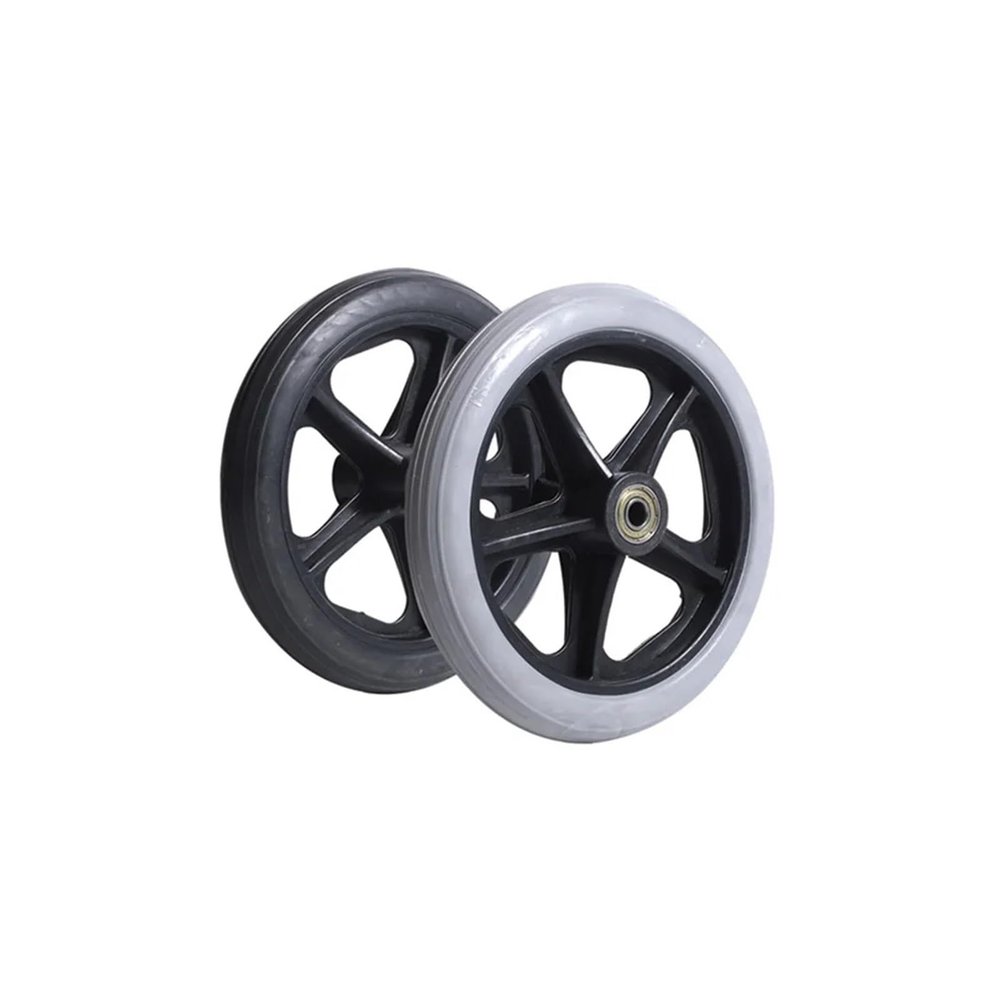 1/2pcs 6/7/8 Inch Wheel Replacement for Wheelchairs Rollator Walkers Chair Rubber Wheels Castor Solid(2PCS 7inch Black)