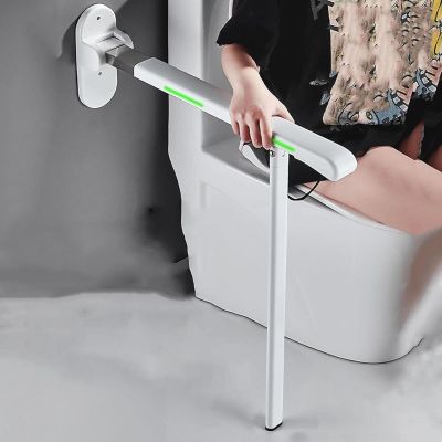 Foldable Wall-Mounted Grab Bars for Bathroom Safety - Anti-Slip Toilet & Shower Support Aid for Elderly, Pregnant, & Disabled - Secure Handrail Assist (White)