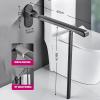 Foldable Wall-Mounted Grab Bars for Bathroom Safety - Anti-Slip Toilet & Shower Support Aid for Elderly, Pregnant, & Disabled - Secure Handrail Assist (White) view 2