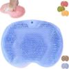 2026 New Silicone Massage Bath Mat,Silicone Shower Foot Scrubber Mat,Hands-Free Silicones Foot Scrubber Mats Back Scrubber Massage Pad with Non-Slip Suction Cups Suction Cups and Drain Hole (Blue) view 1