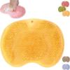 2026 New Silicone Massage Bath Mat,Silicone Shower Foot Scrubber Mat,Hands-Free Silicones Foot Scrubber Mats Back Scrubber Massage Pad with Non-Slip Suction Cups Suction Cups and Drain Hole (Yellow) view 1