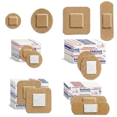 200 Count Small Bandages for Face and Fingers, Breathable Bandage with Non Stick Pad for Minor Cuts, Assorted Flexible Fabric Adhesive Bandages (Round, Oval, Square, Strip)