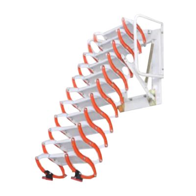 Extension Ladder Wall Mounted Attic Stairs Load 300kg/660lb Pull Down Attic Ladder for Decor House Anti-Slip Folding(3.25-3.5m/9.8-11.4ft)