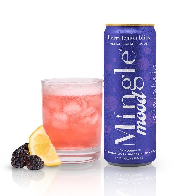 Mingle Mocktails Berry Lemon Bliss, Nootropic, 24 Pack, 12 fl oz Cans