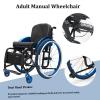 TRGCJGH Folding Sports Wheelchair, Self-propelled Transport Wheelchairs for Adults, Aluminum Alloy, with Handbrakes,Quick Release Rear Wheels(Green,14.9in Seat Width) view 4
