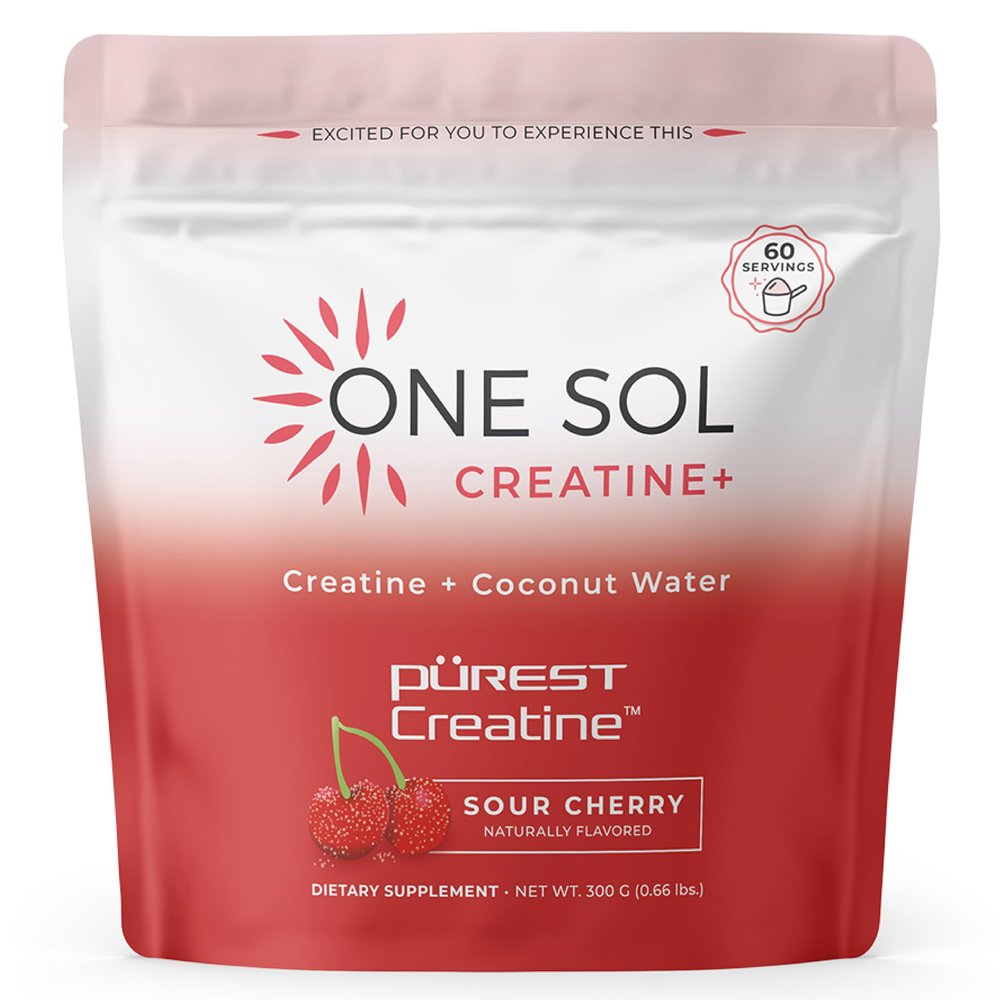 One Sol Women's Creatine for Muscle & Recovery, Sour Cherry, 60 Servings