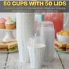 Smygoods Paper Slush Cups with Lids, 9 oz, Disposable Ice cream Cups, Slush, Smoothie Cups, Ice Shaving cups 50 count. view 4
