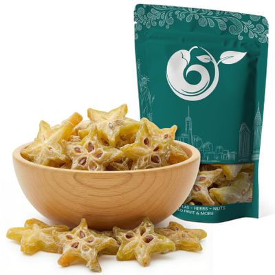 NY Spice Shop Dried Star fruit - 1 Pound Dehydrated starfruits Snacking - Chewy dried star fruit for Baking Smoothies Tropical Fruit Treats - Tangy starfruits flavor for Trail Mix Dessert Party Snack