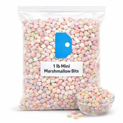 1 lb Bulk Dehydrated Mini Marshmallow Bits Perfect for Hot Chocolate, Baking, Desserts, Cereal & Party Treats