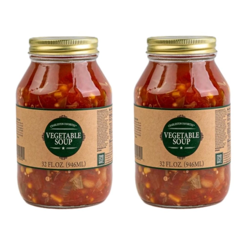 Charleston Favorites Vegetable Soup 2 Pack (32 oz Each) | Homestyle Southern Vegetable Soup with Garden Vegetables | Ready to Heat Comfort Food, Family Size Jars