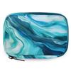 Abstract Blue Green Marble Pattern Pill Organizer Travel Medicine Case with Zipper Daily Vitamin Storage Bag Portable 8 Slot Weekly Pill Box Supplement Holder for Home Office Gym Travel view 1