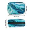 Abstract Blue Green Marble Pattern Pill Organizer Travel Medicine Case with Zipper Daily Vitamin Storage Bag Portable 8 Slot Weekly Pill Box Supplement Holder for Home Office Gym Travel view 2