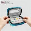 Abstract Blue Green Marble Pattern Pill Organizer Travel Medicine Case with Zipper Daily Vitamin Storage Bag Portable 8 Slot Weekly Pill Box Supplement Holder for Home Office Gym Travel view 3