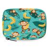 Cute Monkeys Banana Palm Leaf Pill Organizer Travel Medicine Case with Zipper Daily Vitamin Storage Bag Portable 8 Slot Weekly Pill Box Supplement Holder for Home Office Gym Travel view 1