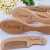 3pcs Personalized Wooden Brush and Comb Set, Custom Baby Brush with Engraved Name, Baby Shower/New Mom/Newborn Gift view 1