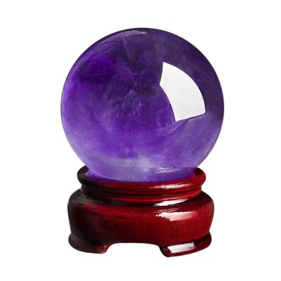 AEVHBAMXN Quartz Amethyst Ball,Crystal Gemstone Sphere with Stand,Home Decoration Fengshui Divination for Art Decor,80mm